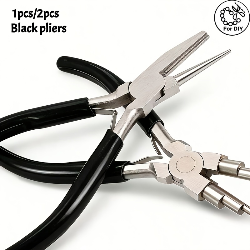 Jewelry Making Loop Pliers - 1 قطعة/2 قطع كماشة سوداء، أدوات