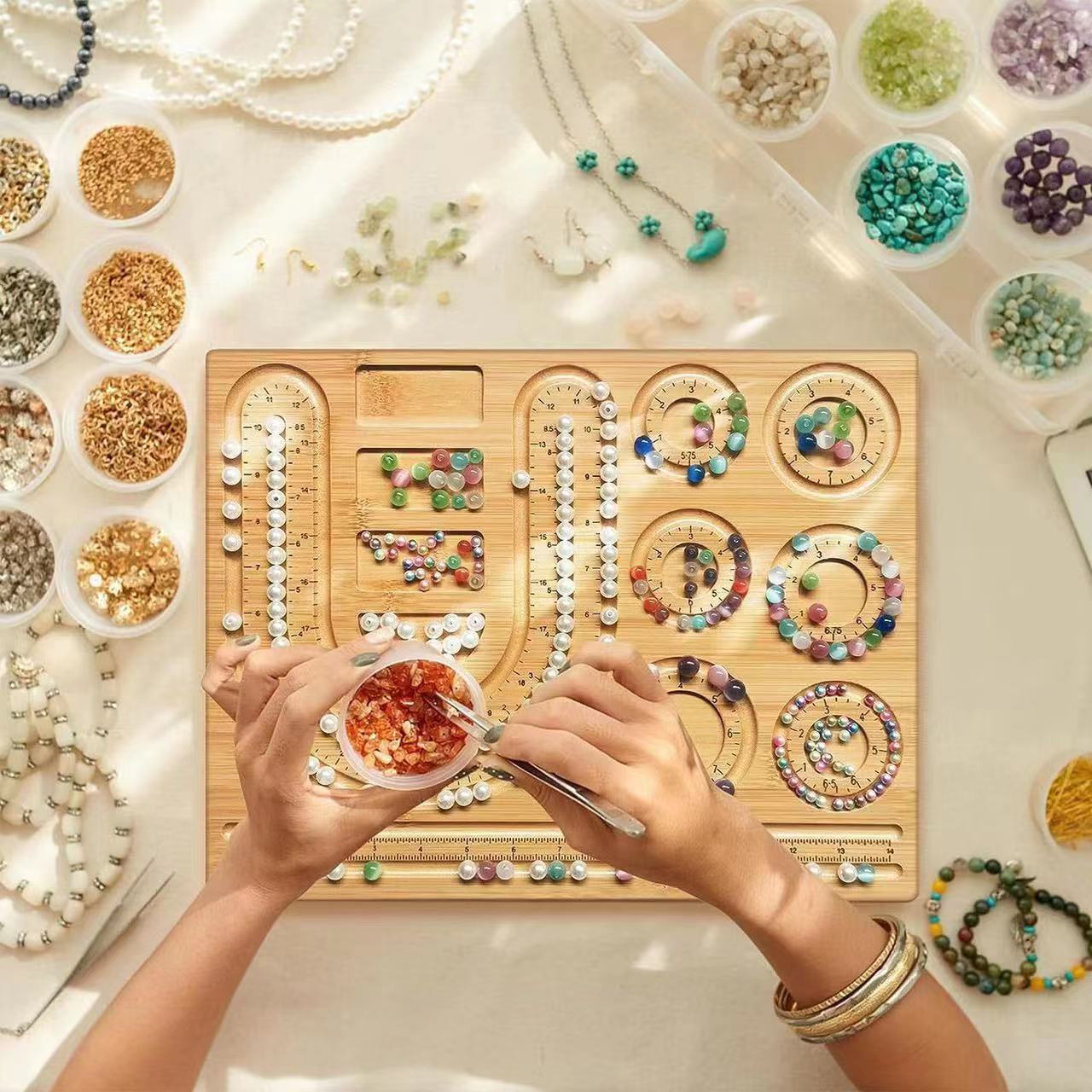 Jewelry Making Board - 8 نوع خشبي توافدوا الديكور صينية