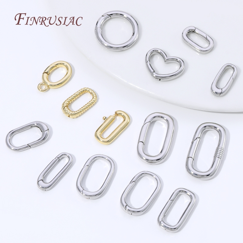 Jewelry Making A Ring - مشبك حلقي بيضاوي مطلي بالذهب عيار