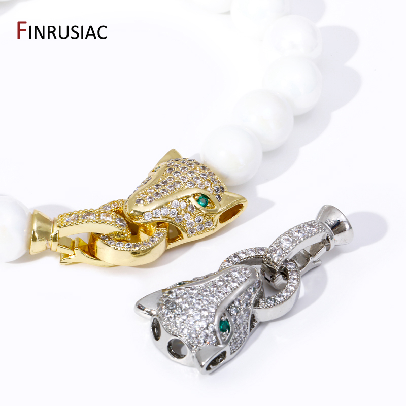 Jewelry Making Jig - 18K مطلية بالذهب مطعمة الزركون ليوبارد