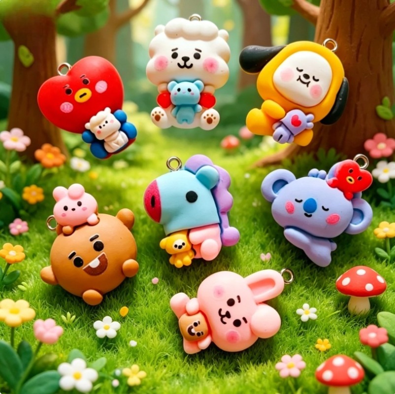 7 قطع من إكسسوارات BT21 الكرتو - مراجعة Jewelry Making Hobby وسعره